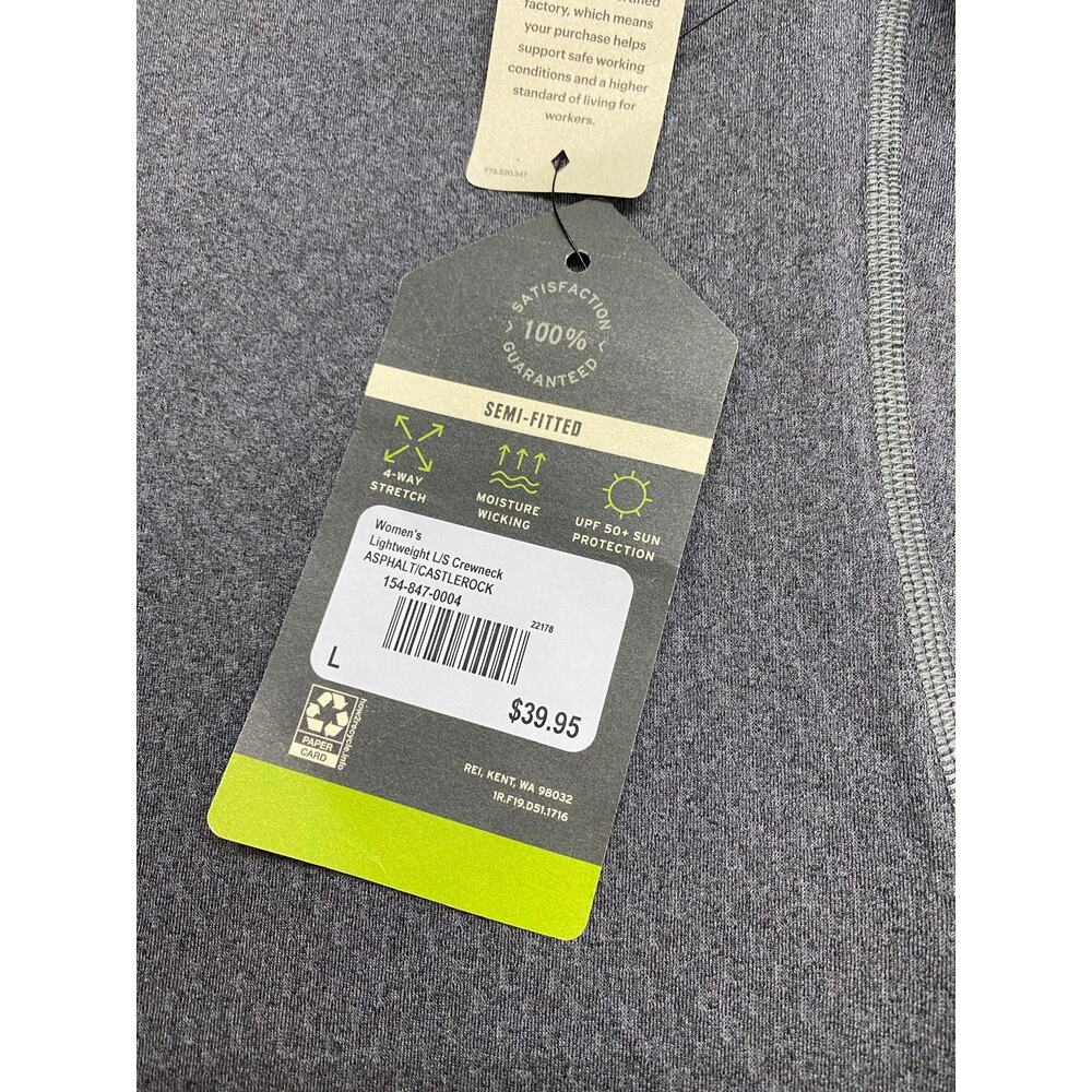 NEW Women REI Co-Op Lightweight UPF performance athletic long sleeve t-shirt, L - Picture 5 of 5